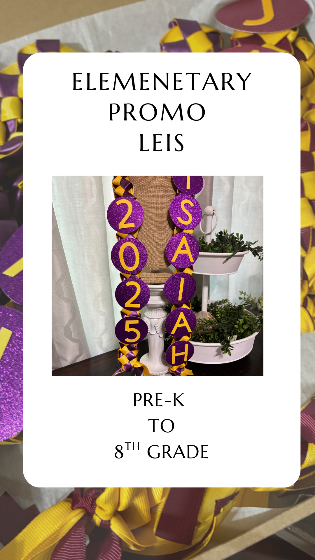 2025 Elementary Promotion Leis-Preschool To 8th Grader Gift