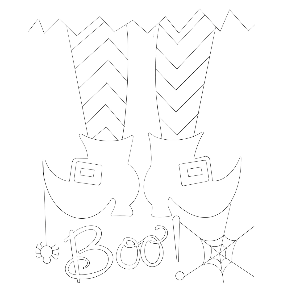 Pre-outlined tracer canvas for the Boo Witch Witches of Halloween DIY paint kit