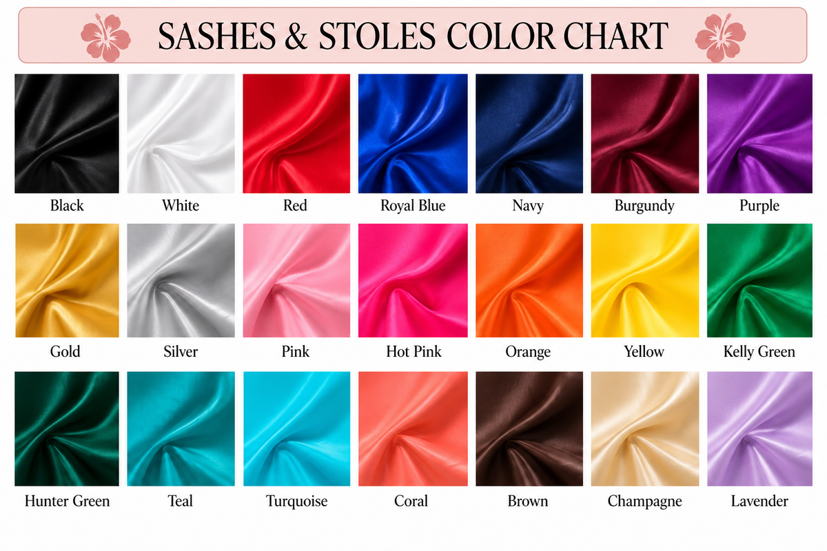 Custom Graduation Stoles and Sashes color chart