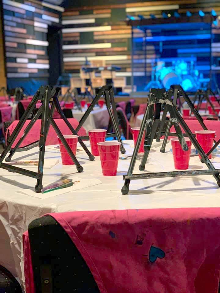 Arizona mobile paint party setup with easels, Simply Aloha On The Go DIY paint kit party