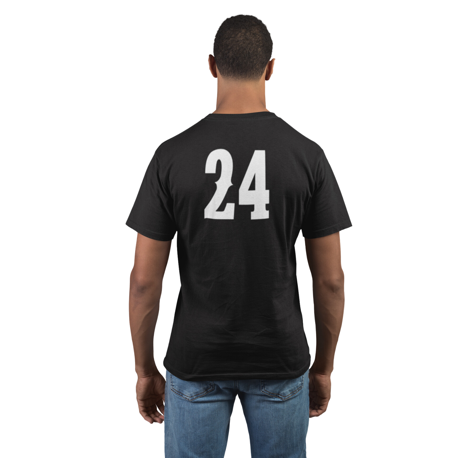 Back of 2026 senior night sports shirt featuring a custom athlete number in white.