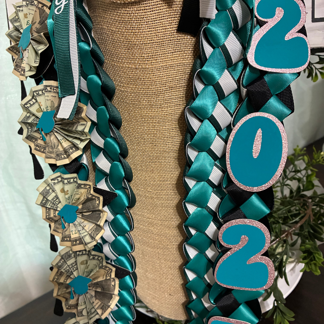 Graduation Ribbon Custom Lei - Personalized Name & Year