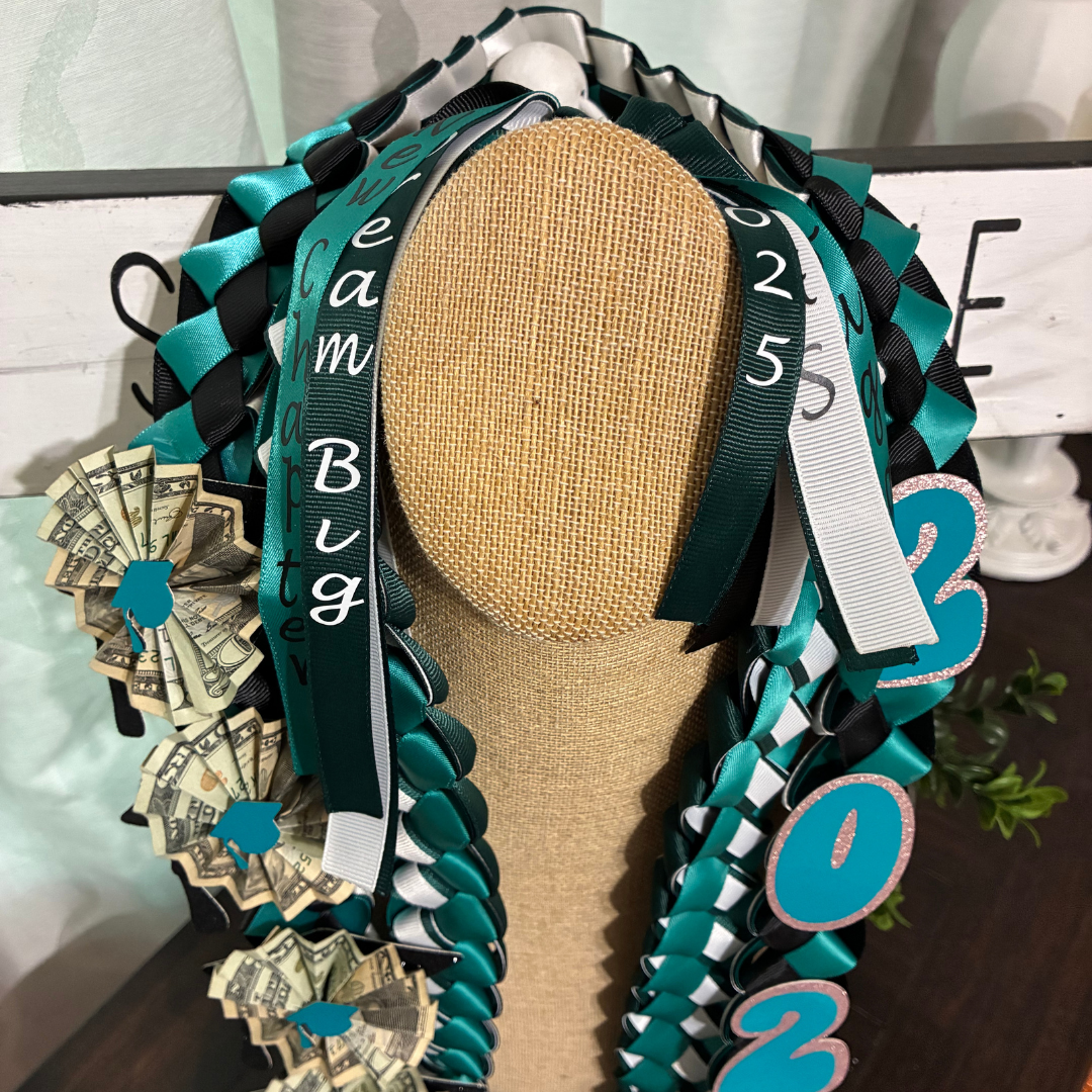 Graduation Ribbon Custom Lei - Personalized Name & Year