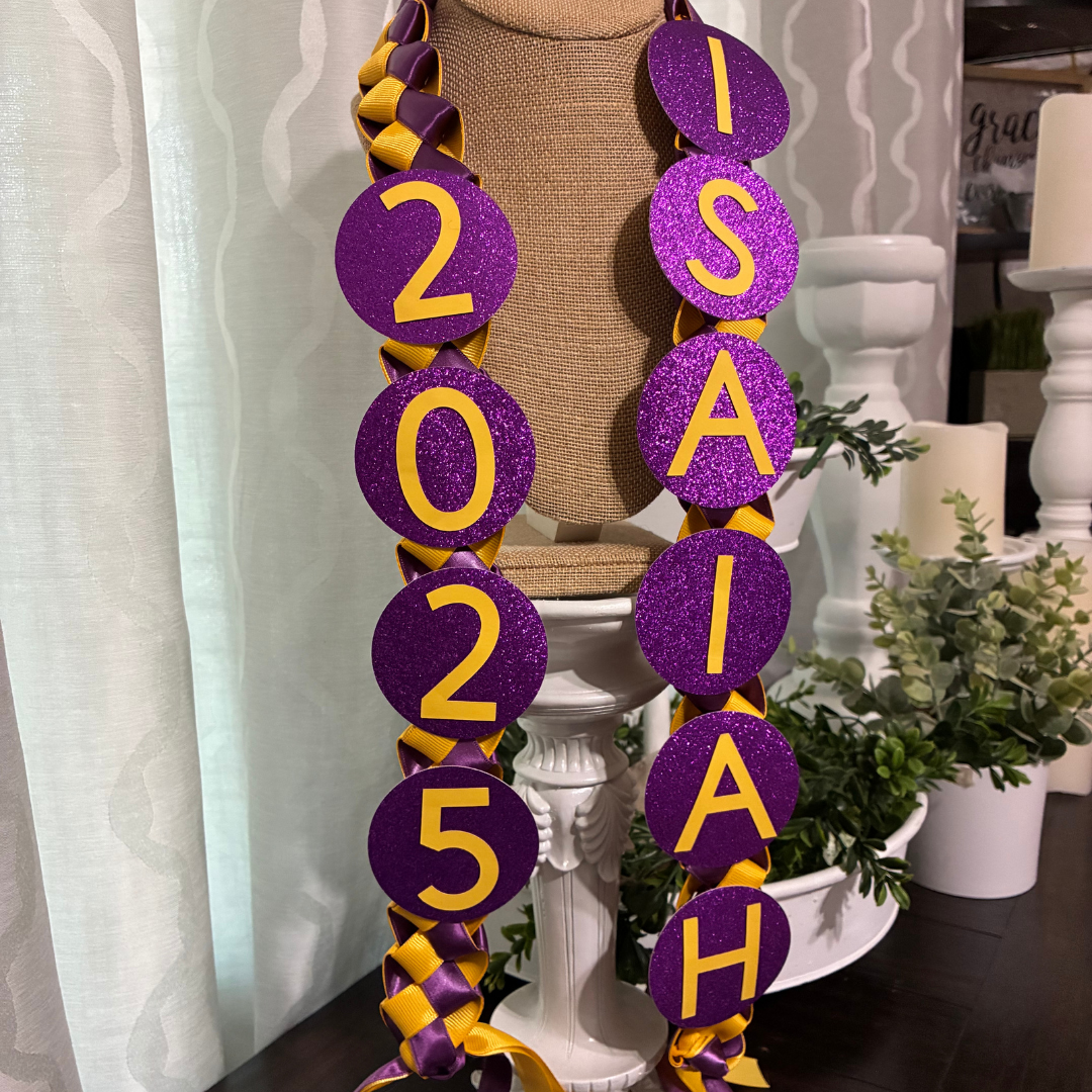 Graduation Ribbon Custom Lei - Personalized Name & Year