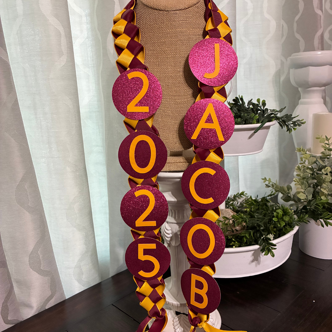 Graduation Ribbon Custom Lei - Personalized Name & Year