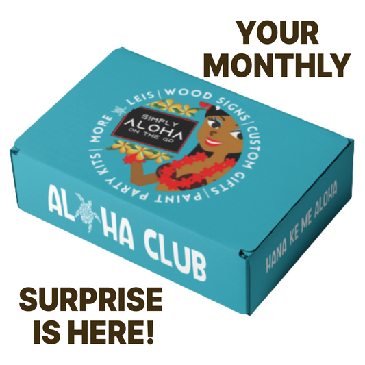 An unboxed Aloha Subscription Monthly Box delivered right to your door for a family-friendly DIY project, with all materials and instructions visible, surprise merch, or products from Hawai'i! - Simply Aloha On The Go