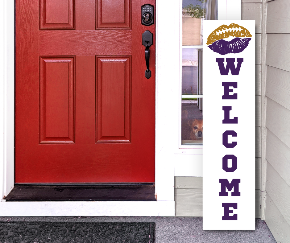 Baltimore Ravens NFL football lip welcome porch leaner sign orange and navy game day decor