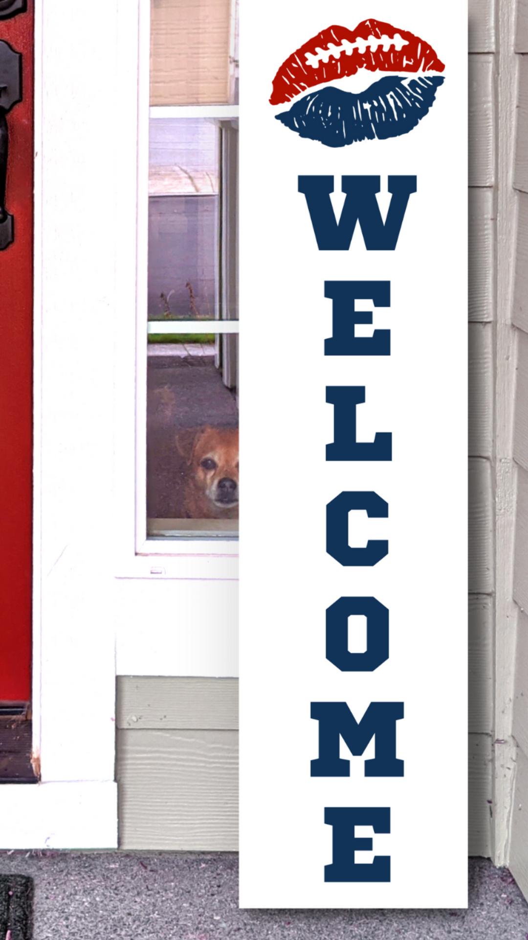Buffalo Bills NFL football lip welcome porch sign leaner game day decor