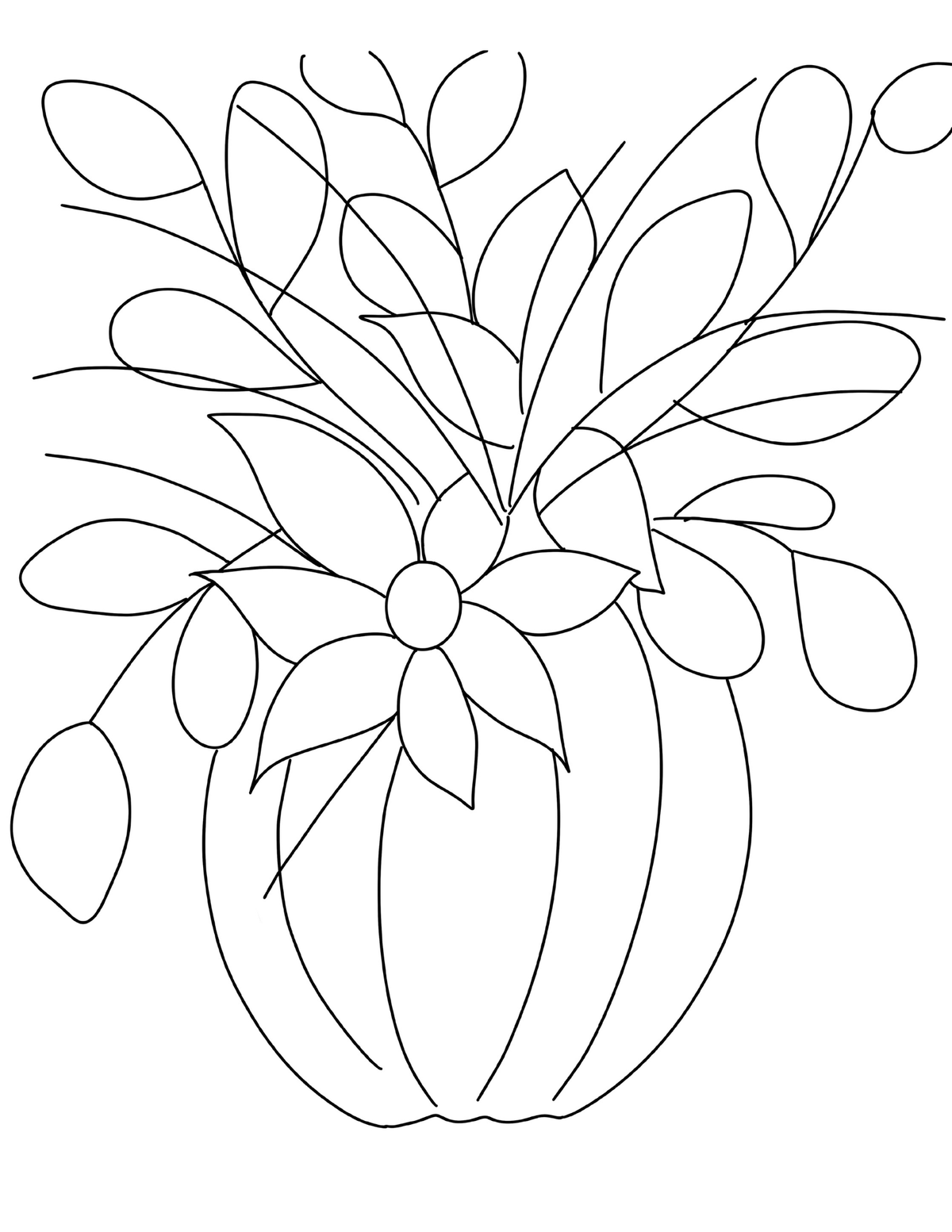 fall flower bouquet paint kit- tracer featuring a decorative pumpkin with a flowers and leaves by Simply Aloha On The Go