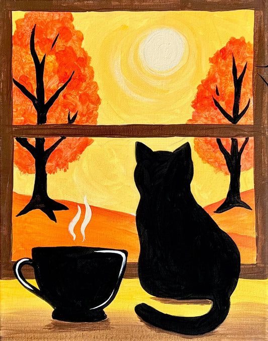 Morning Meow DIY Paint Kit - adorable cat canvas painting by Simply Aloha On The Go