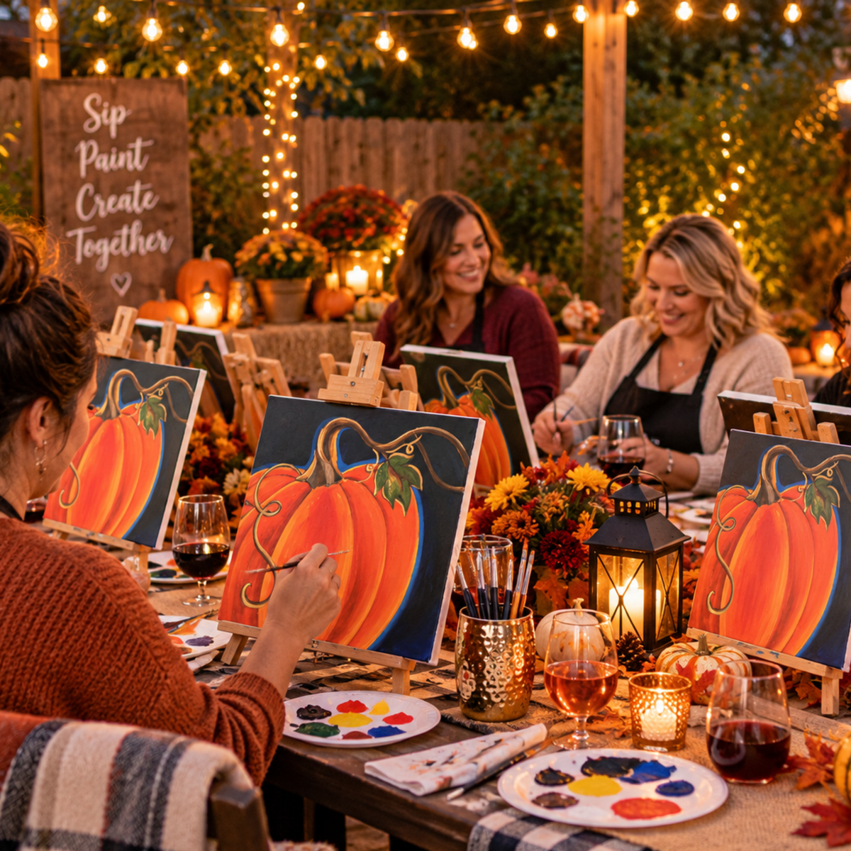 Hope Floats Pumpkin women's paint-party birthday event 