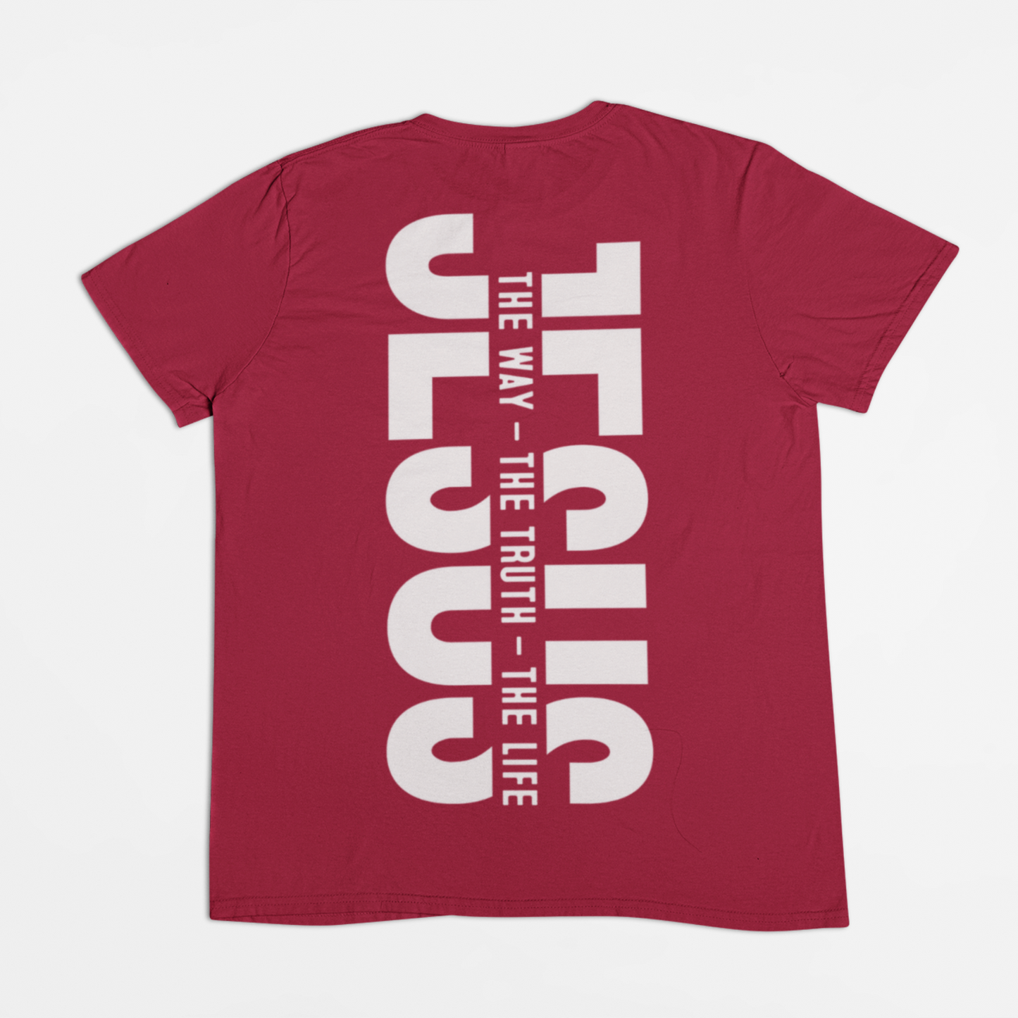 Jesus the Way, the Truth, and the Life Kids double-sided red Tee-Christian Bible Verse Shirt for Children. GIft a child today! (back side of the shirt)