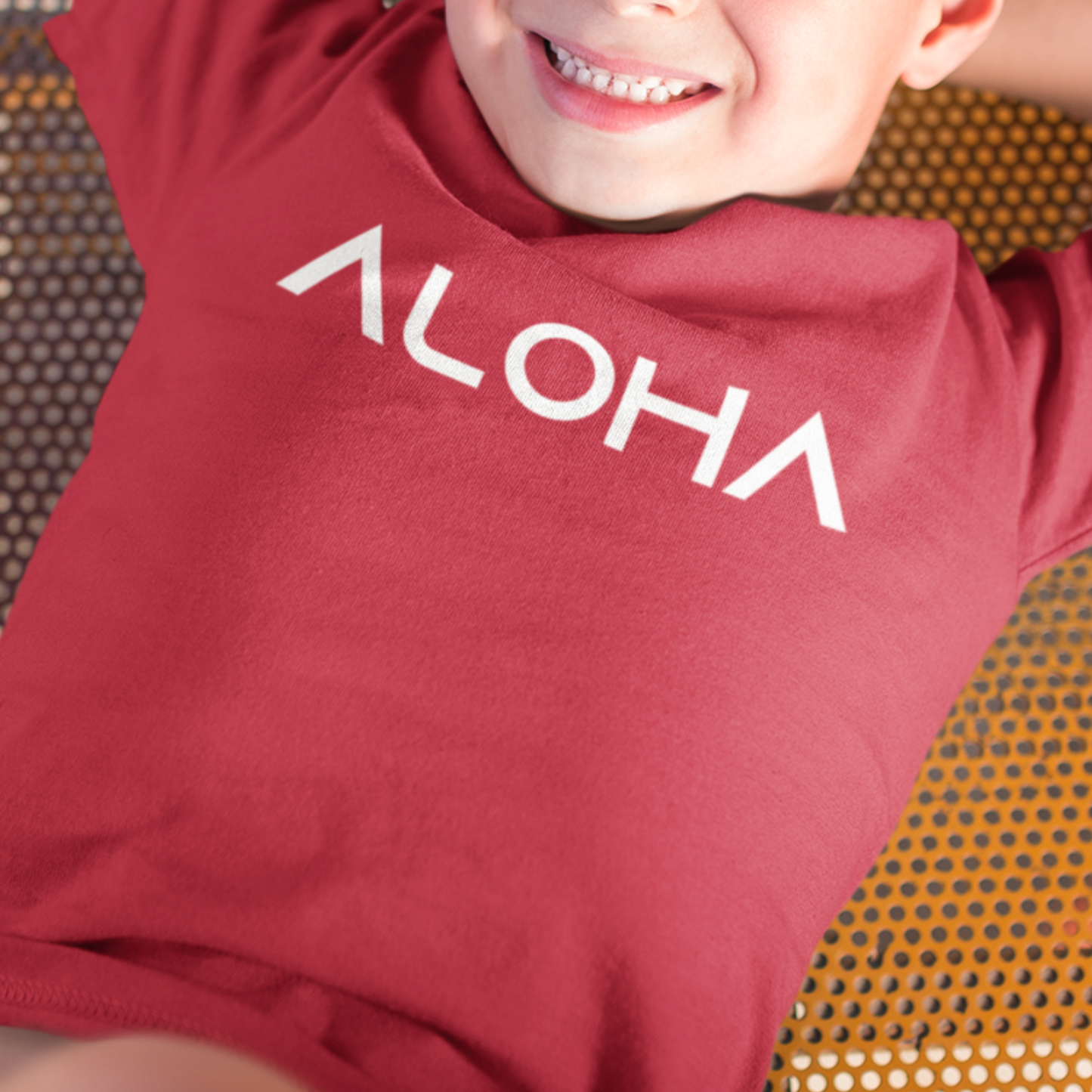 Kids Aloha T-shirt in blue. Bring a touch of the islands to your child’s wardrobe with our Kids Aloha T-shirt. 