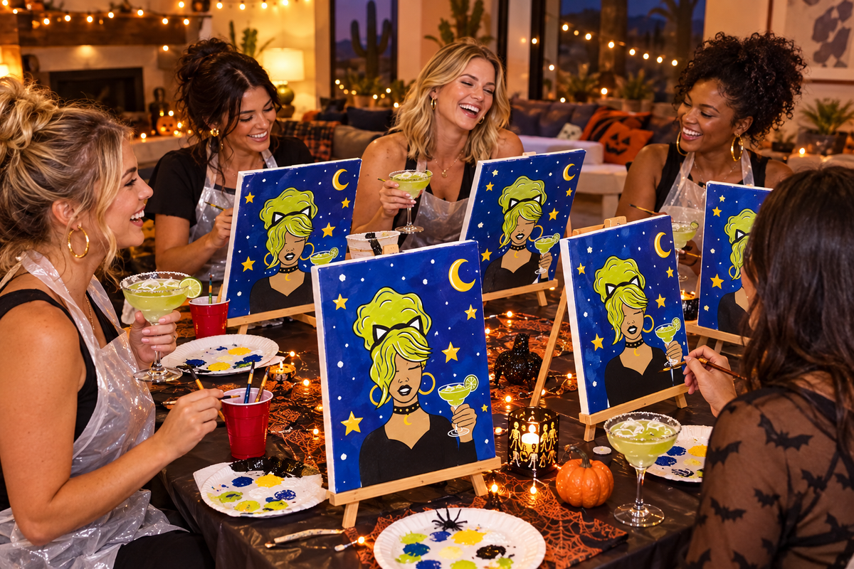 Lady Margarite DIY Paint Kit girls night out Halloween paint party with friends and margaritas
