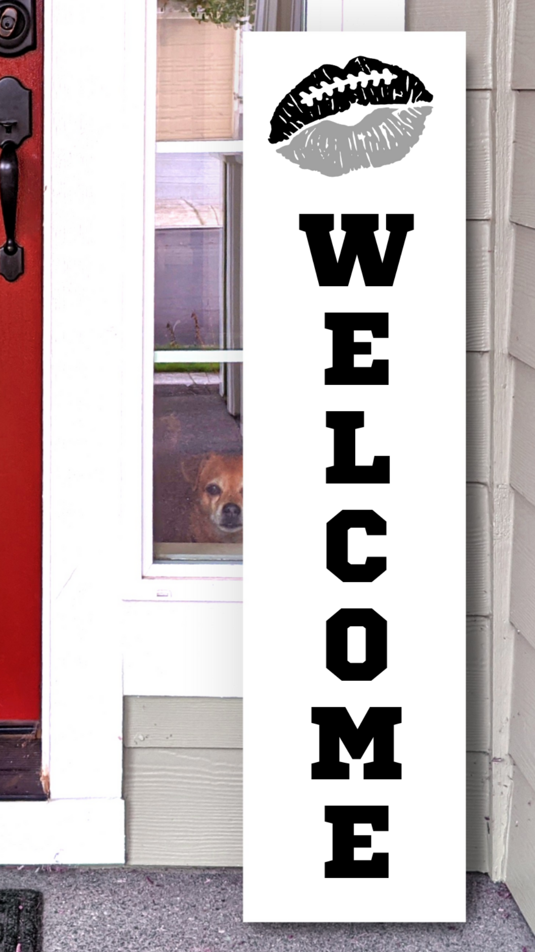 Las Vegas Raiders NFL football lip welcome porch sign leaner game day decor