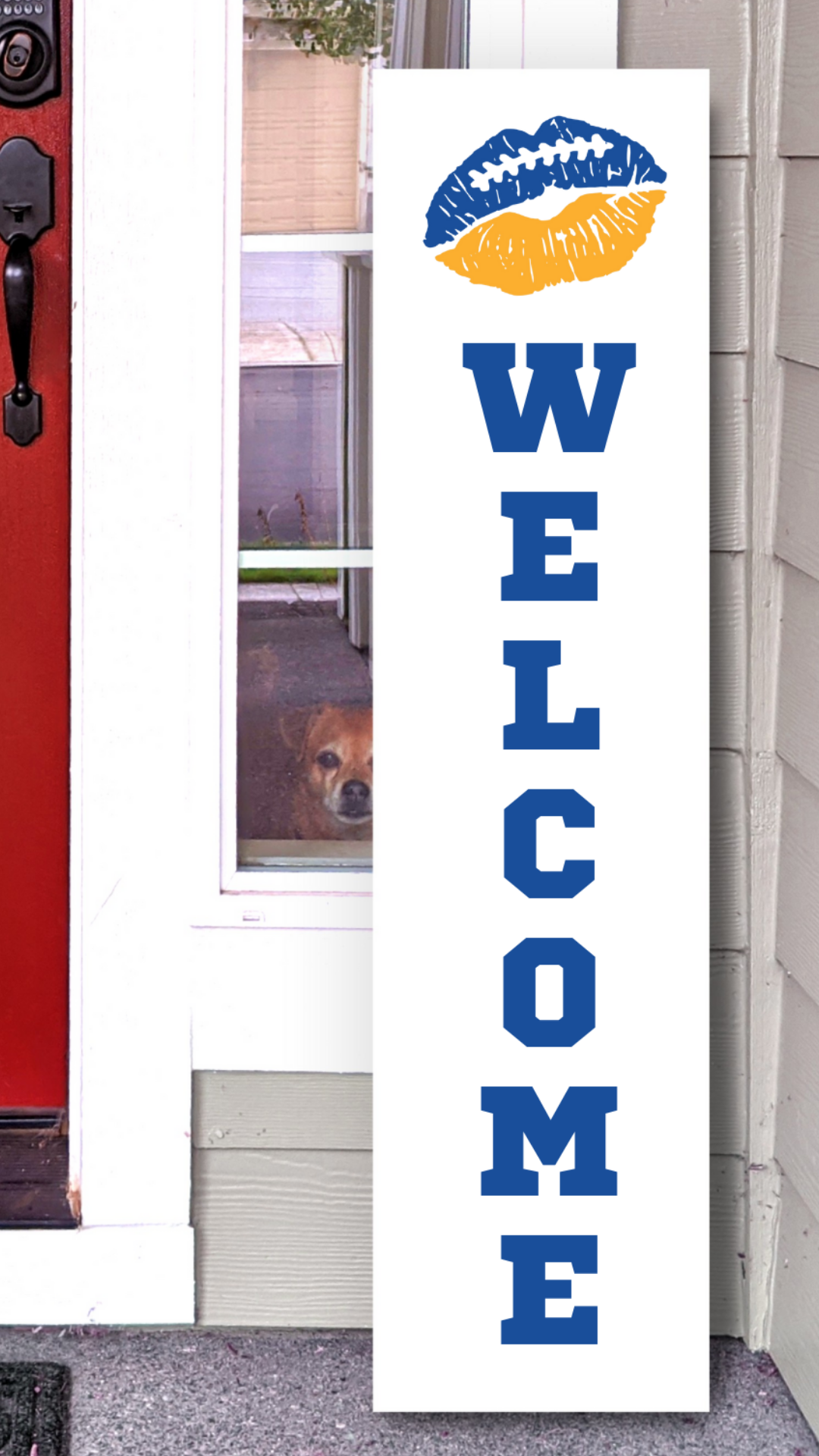 Los Angeles Rams  NFL football lip welcome porch sign leaner game day decor