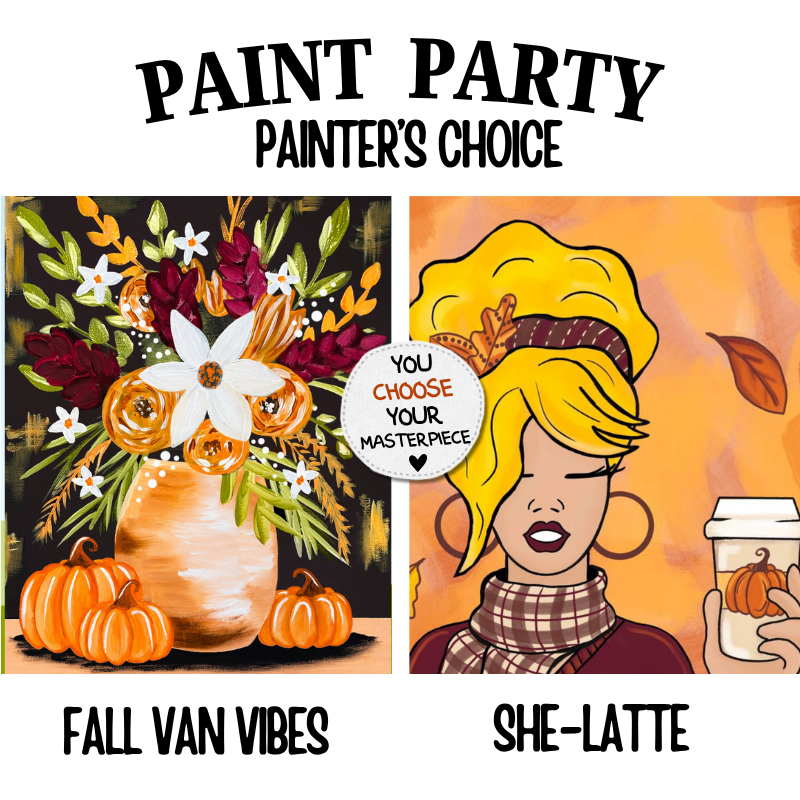 Women Of All Season Paint Party painters choice design option D — canvas painting at Pure Heart Peoria AZ by Simply Aloha On The Go