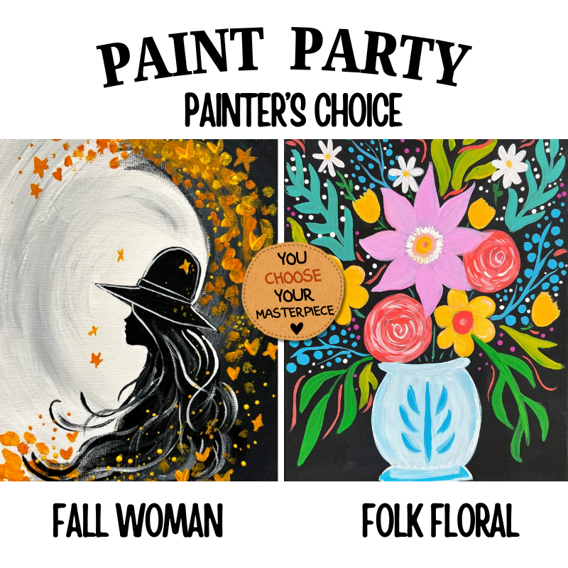Women Of All Season Paint Party painters choice design option E — canvas painting at Pure Heart Peoria AZ by Simply Aloha On The Go