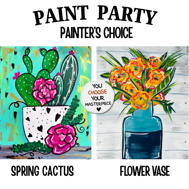 Women Of All Season Paint Party painters choice design option K — canvas painting at Pure Heart Peoria AZ by Simply Aloha On The Go