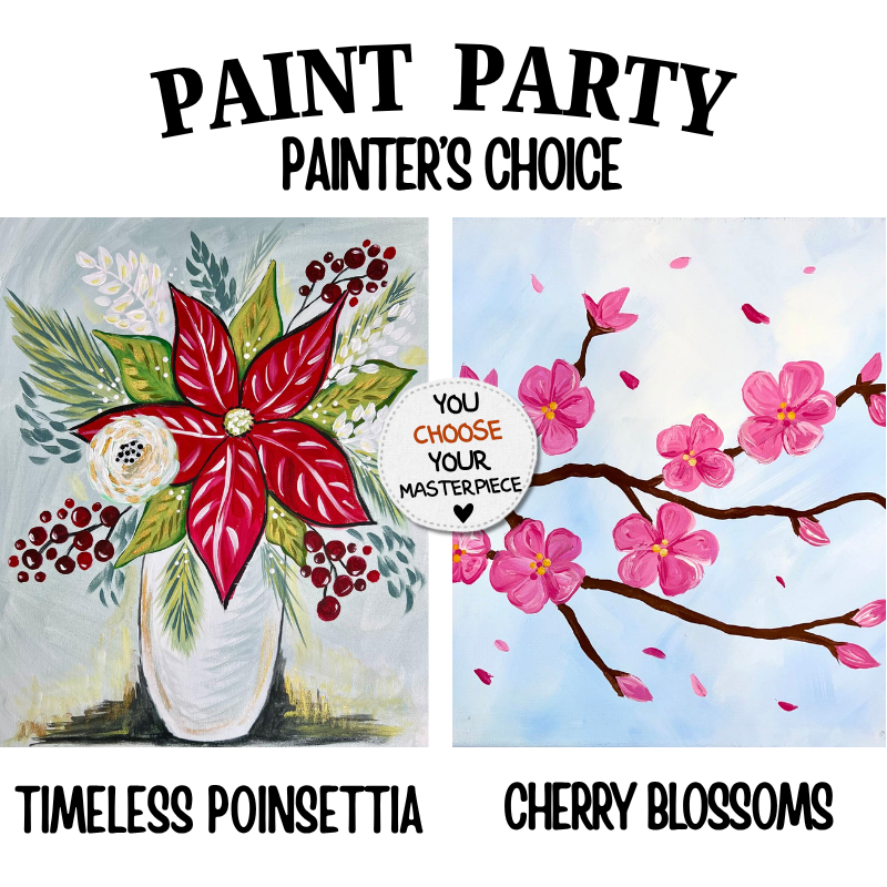 Women Of All Season Paint Party painters choice design option L — canvas painting at Pure Heart Peoria AZ by Simply Aloha On The Go
