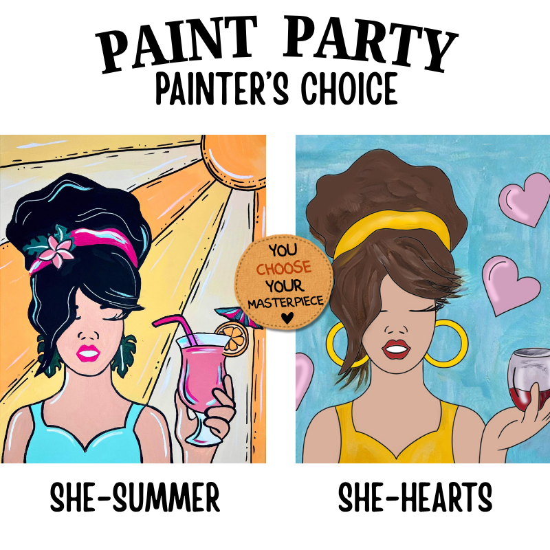 Women Of All Season Paint Party painters choice design option U — canvas painting at Pure Heart Peoria AZ by Simply Aloha On The Go