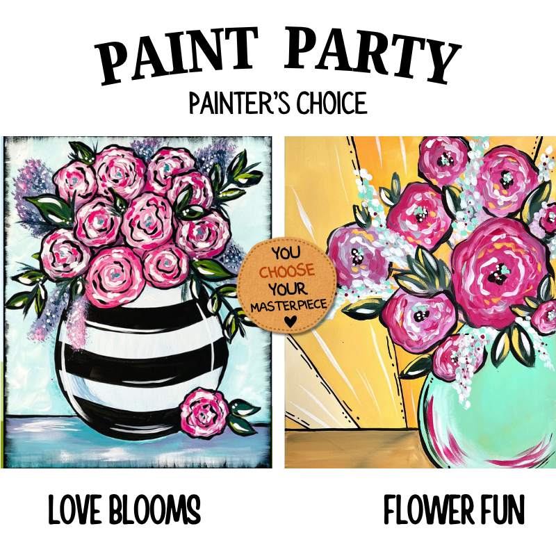 Women Of All Season Paint Party painters choice design option B — canvas painting at Pure Heart Peoria AZ by Simply Aloha On The Go