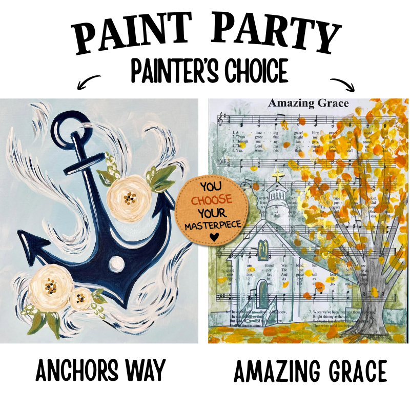Women Of All Season Paint Party painters choice design option C — canvas painting at Pure Heart Peoria AZ by Simply Aloha On The Go