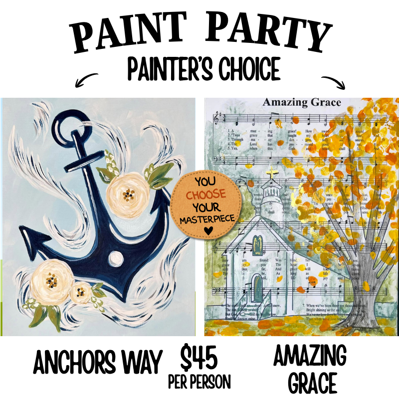 Women Of All Season Paint Party painters choice design option #3 — canvas painting at Pure Heart Peoria AZ by Simply Aloha On The Go