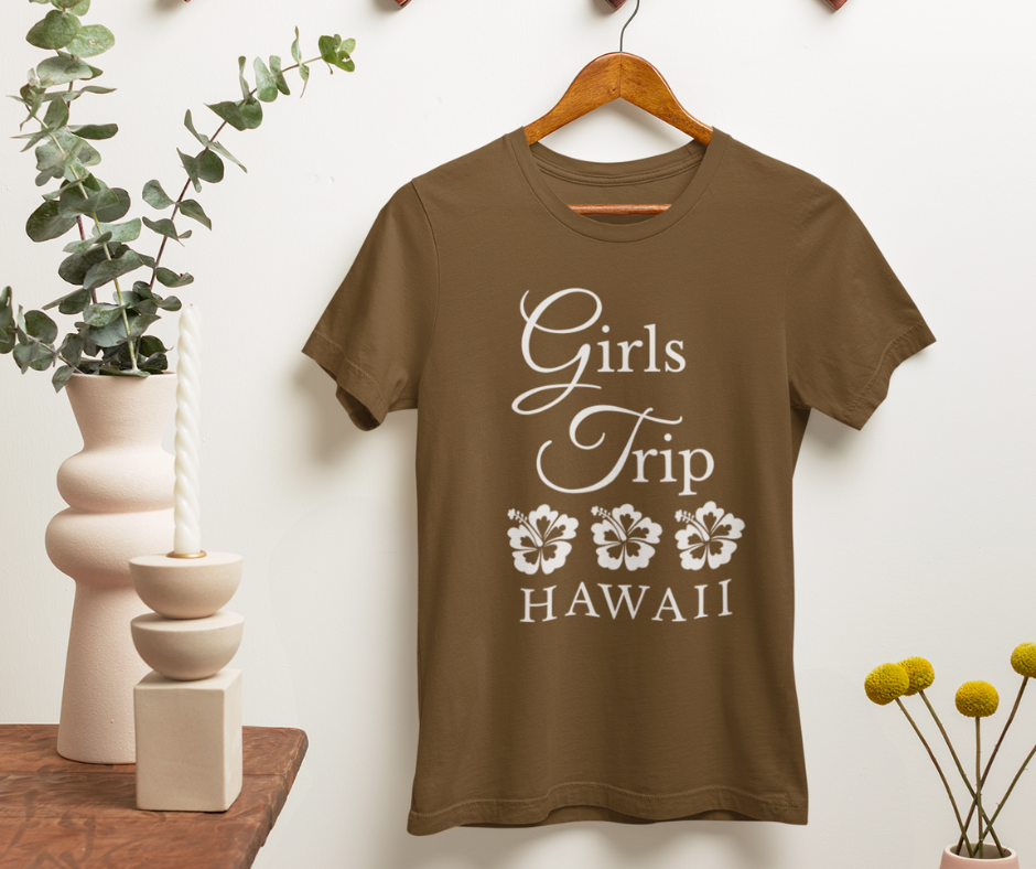 Brown girls trip shirt with personalized destination and year