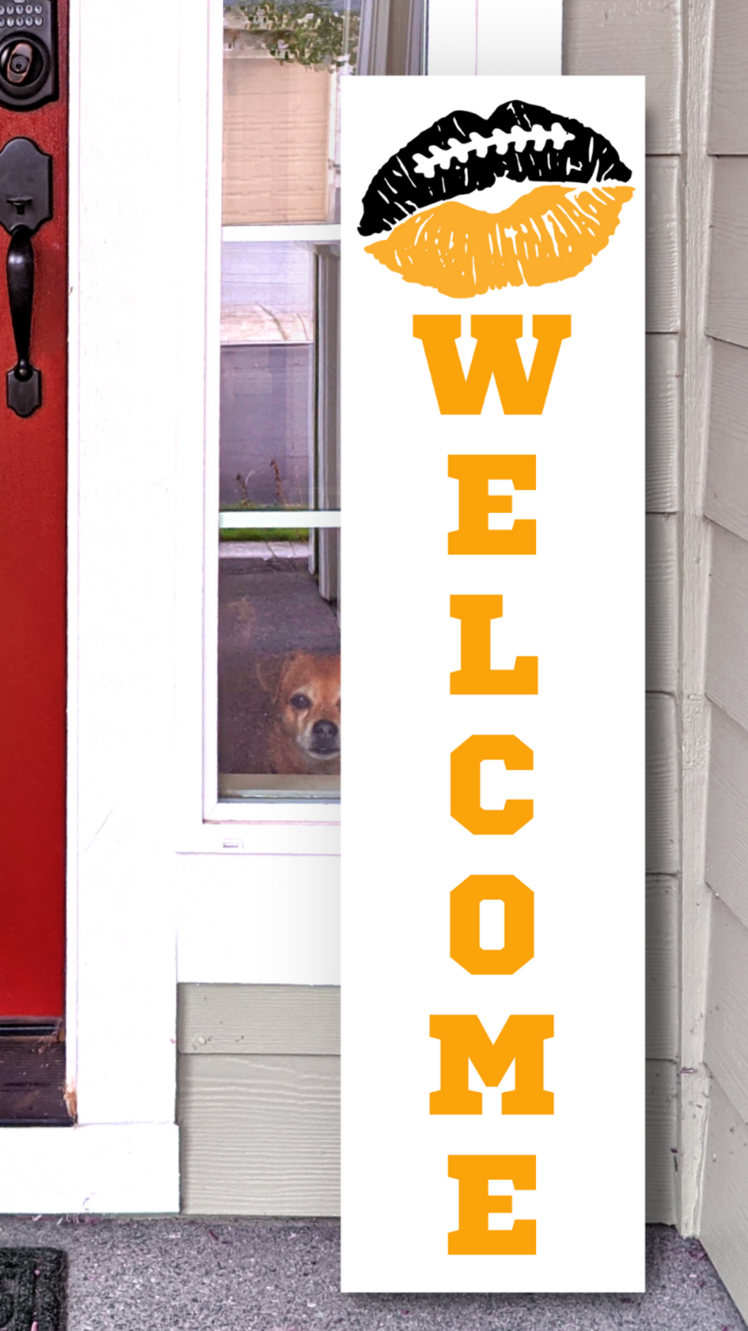 Pittsburg Steelers NFL football lip welcome porchsign leaner game day decor