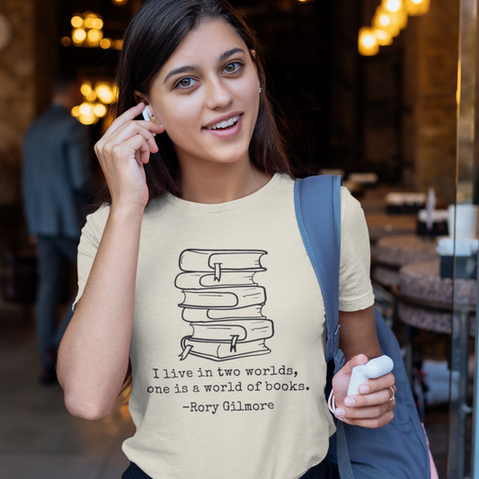 Rory Gilmore Book Lover T-Shirt – Eco-friendly, comfortable shirt for book lovers and Gilmore Girls fans. Sustainable fashion with a love for reading.