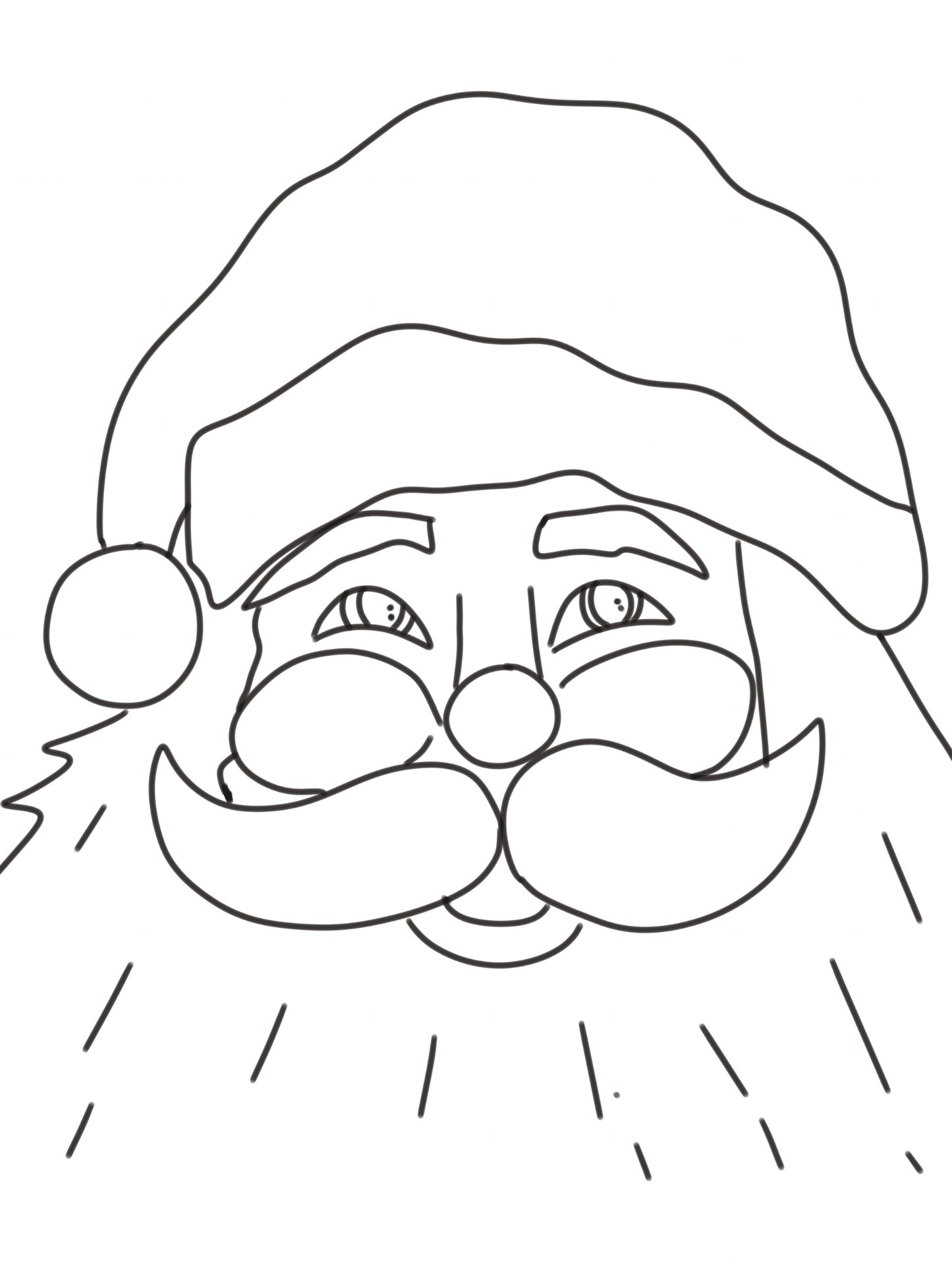 Pre-sketched tracer canvas of Santa Claus face — Christmas DIY paint kit 