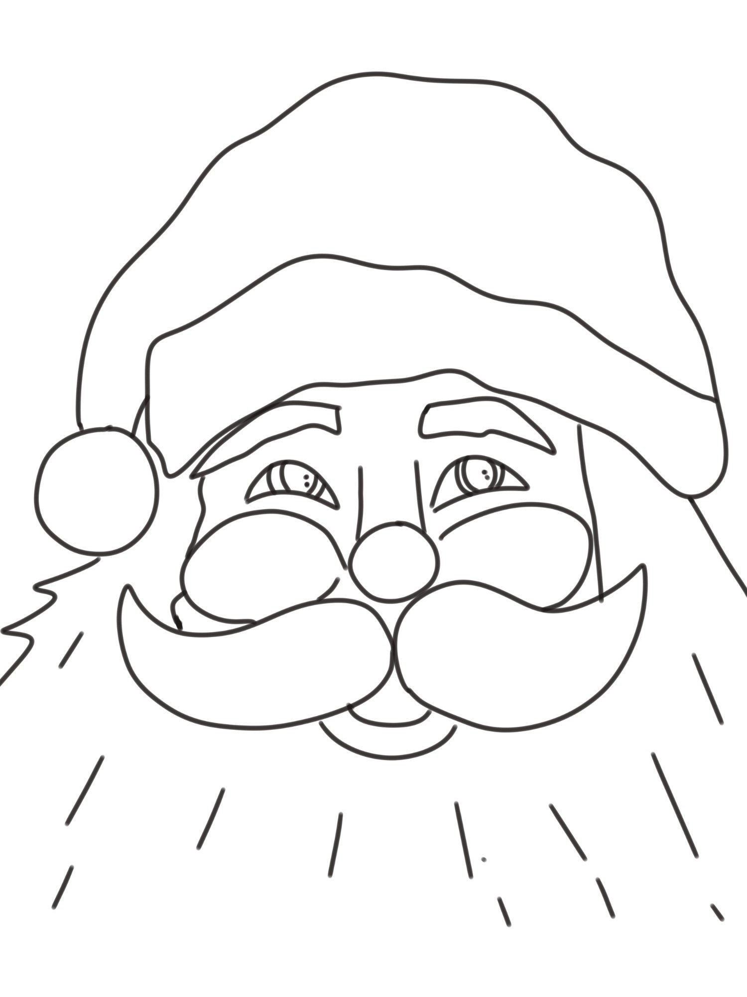 Pre-sketched tracer canvas of Santa Claus face — Christmas DIY paint kit 