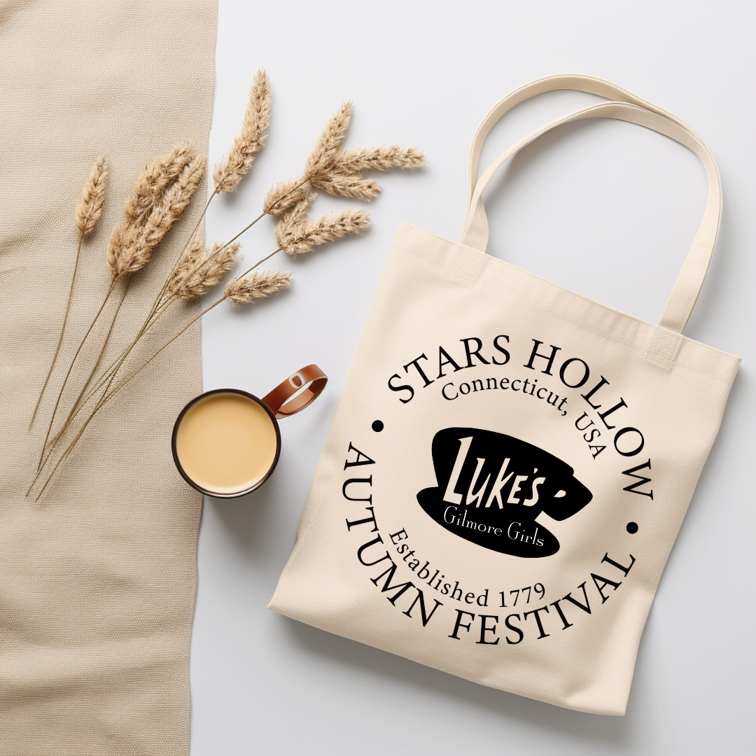 Gilmore Girls Tote Bag | Luke's DIner Stars Hollow Eco-Friendly Reusable Tote Featuring Iconic Quotes and Designs