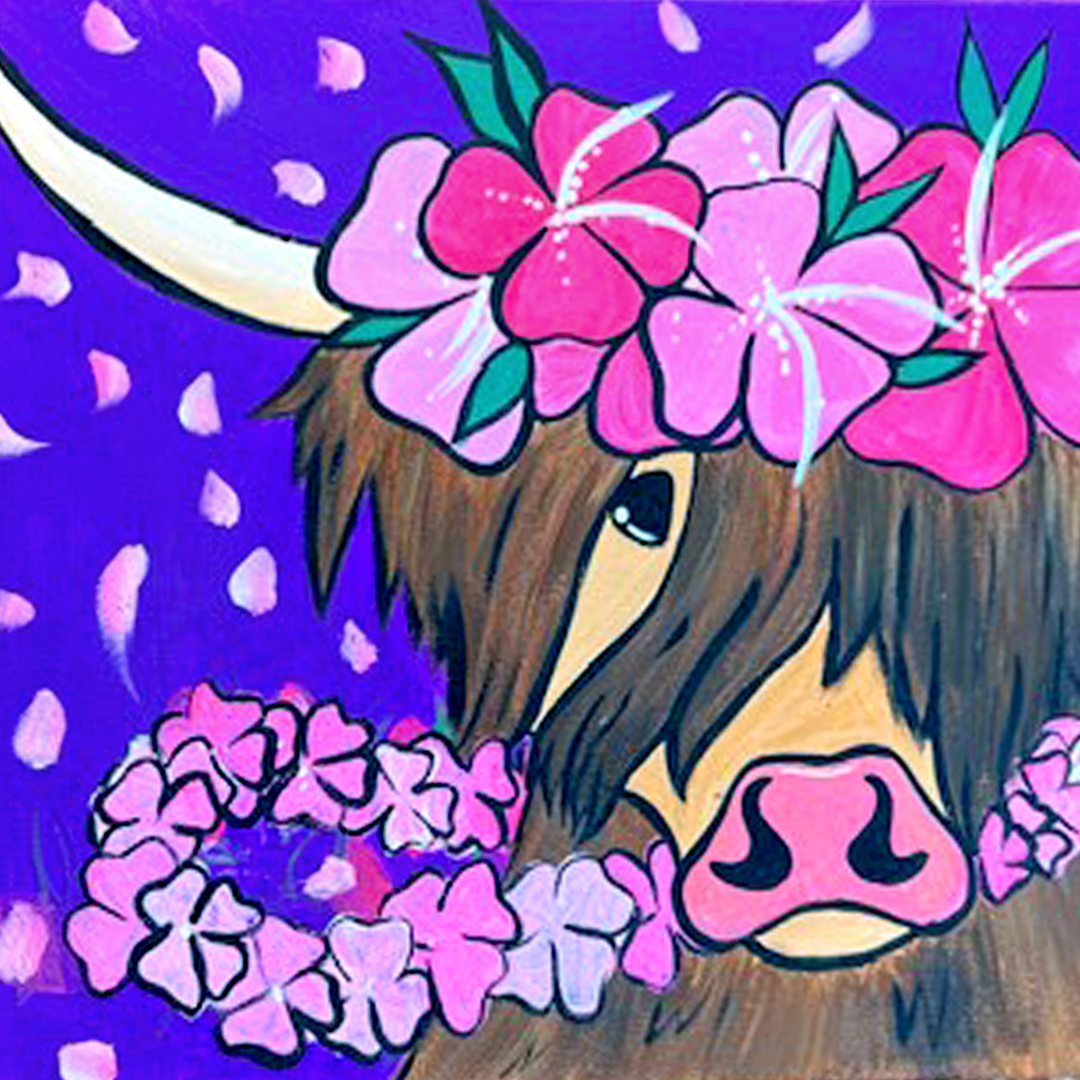 Summer Paint Party Package featuring tropical and beach-themed DIY painting designs like flamingos, pineapples, and ocean sunsets.