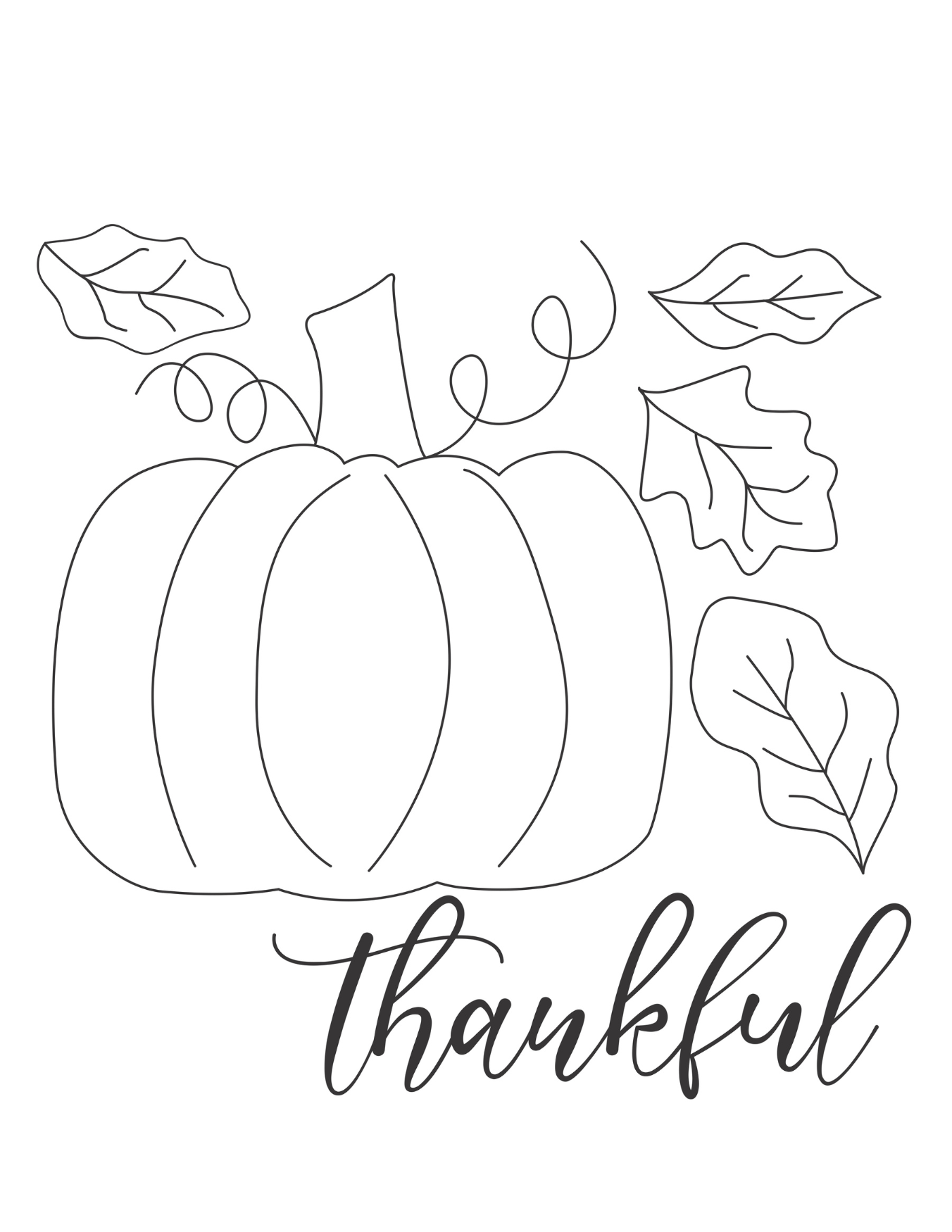 Thankful Pumpkin DIY Paint Kit tracer sheet – pre-outlined pumpkin with thankful script and autumn leaves by Simply Aloha On The Go