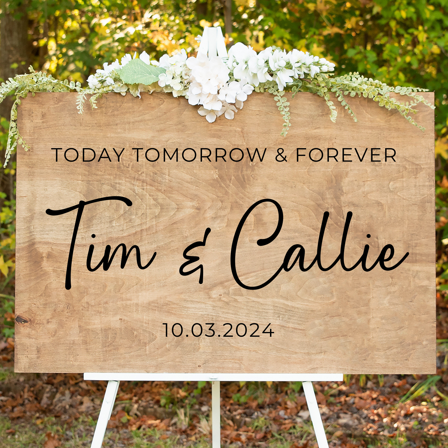 Personalized custom wedding entrance rustic farmhouse sign-Today Tomorrow Forever with wedding date. GIft idea for the couple.