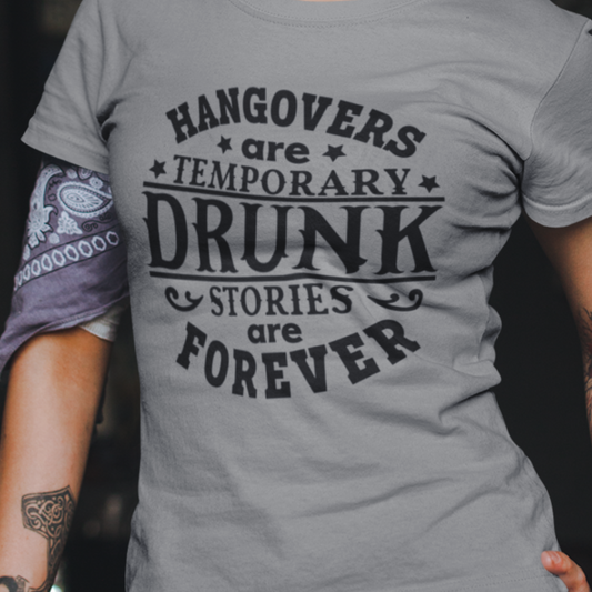 Hangover Recovery T-Shirt In Grey Funny Graphic Tee for Morning After. Available in many sizes and colors.